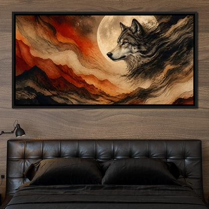 Solitary Howl Before Dawn Canvas Wall Art