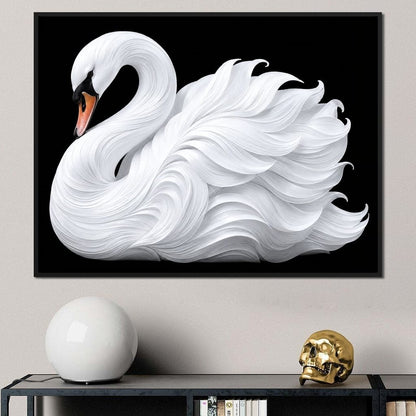 The Alabaster Swan Unfurled Canvas Wall Art