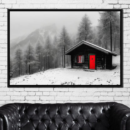 Cabin Solitude Winter Tale Canvas Wall Art