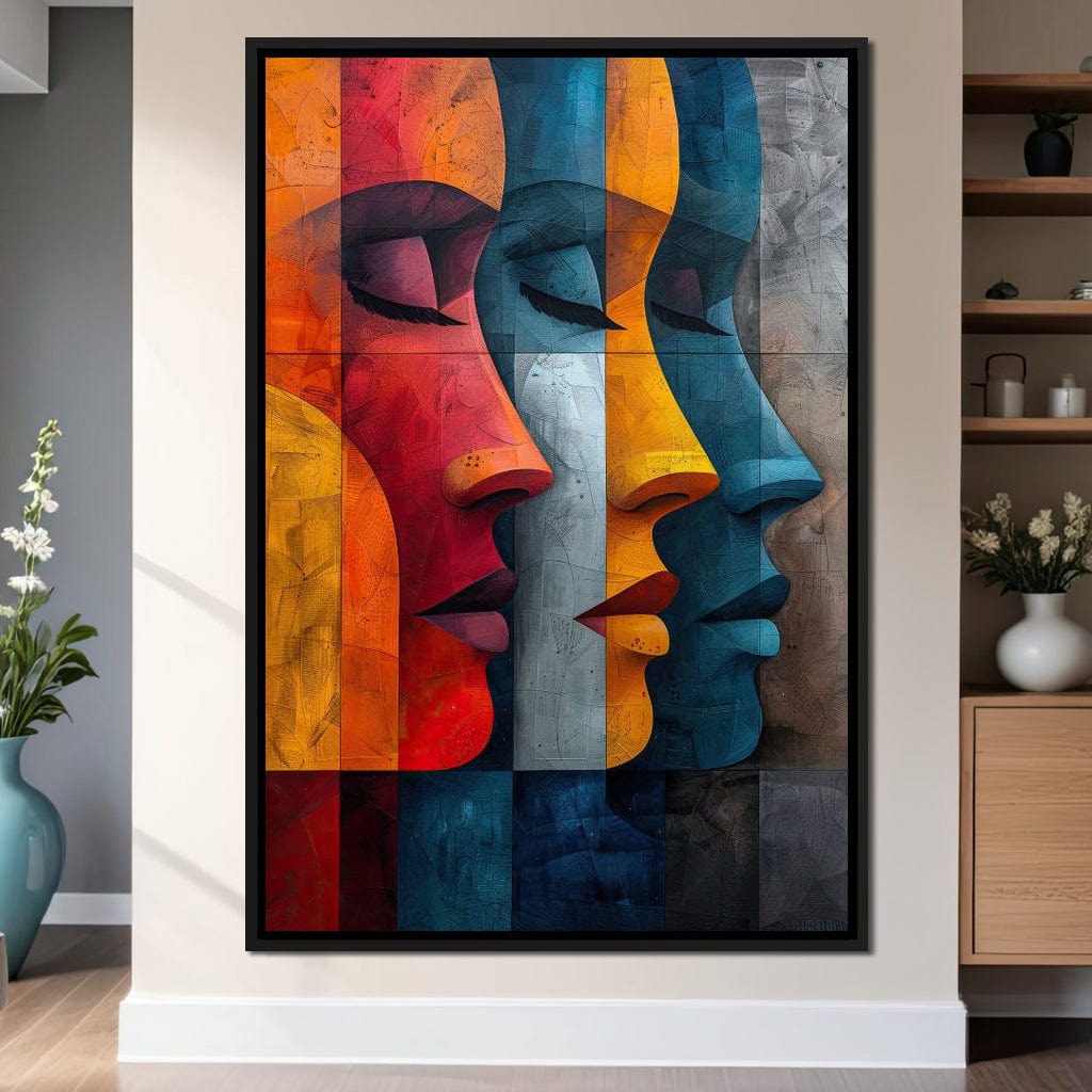 Chromatic Contours Converge Canvas Wall Art