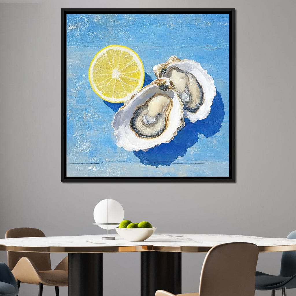 Seaside Citrus Oysters Delight Canvas Wall Art