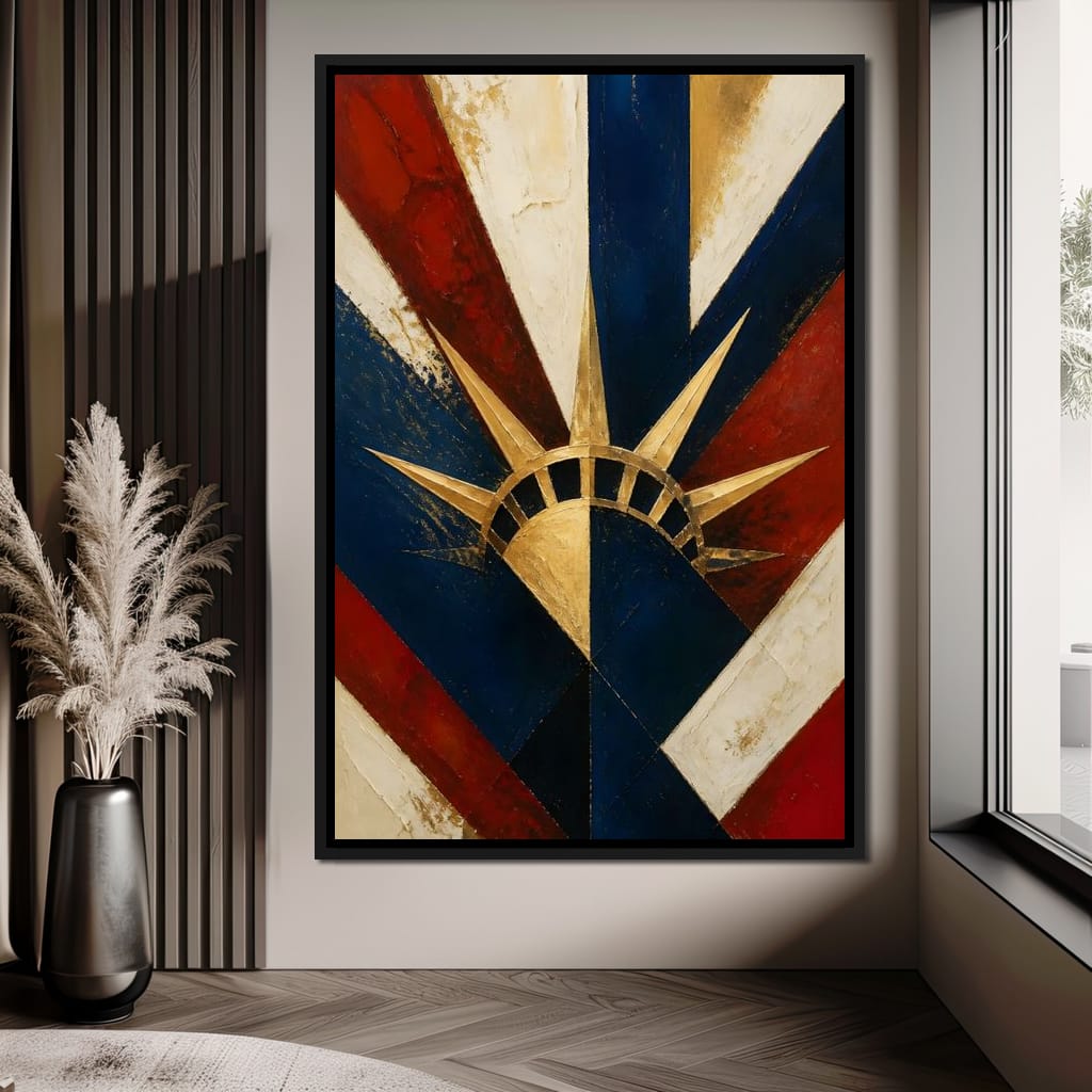 Gilded Freedom Radiating Light Canvas Wall Art