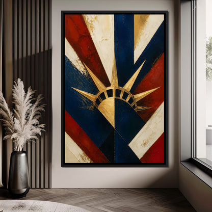 Gilded Freedom Radiating Light Canvas Wall Art