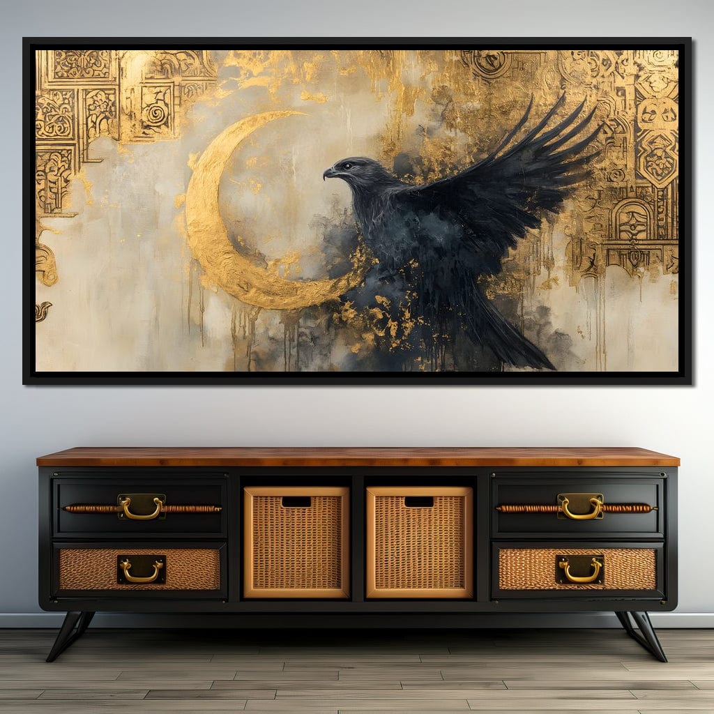 Golden Flight of Midnight Canvas Wall Art