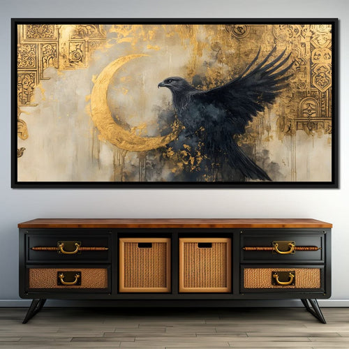 Golden Flight of Midnight Canvas Wall Art