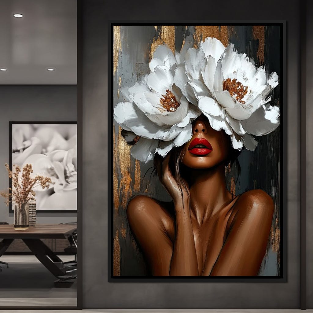 Elegance in Bloom Shadows Canvas Wall Art