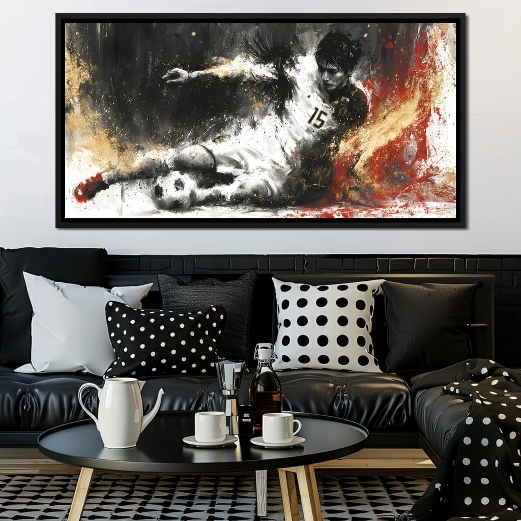 Momentum Of The Striker Canvas Wall Art