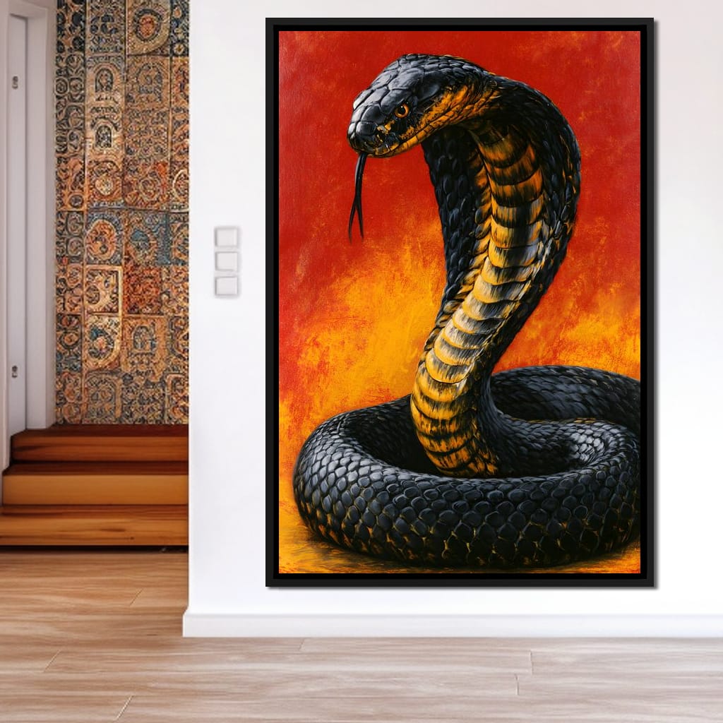 Airbrush Cobra Retro Style Canvas Wall Art