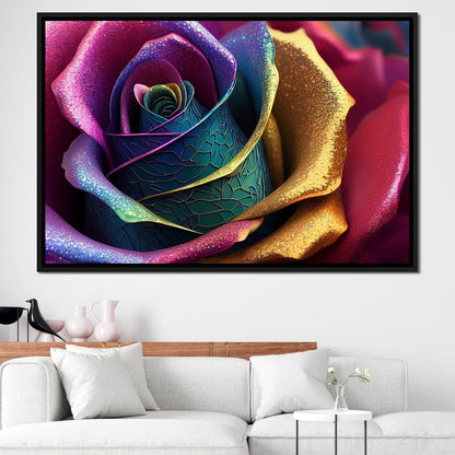 Multicolor Digital Flower Canvas Wall Art