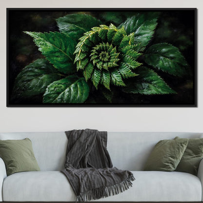 Tropical Fern Leaf Bouquet Canvas Wall Art