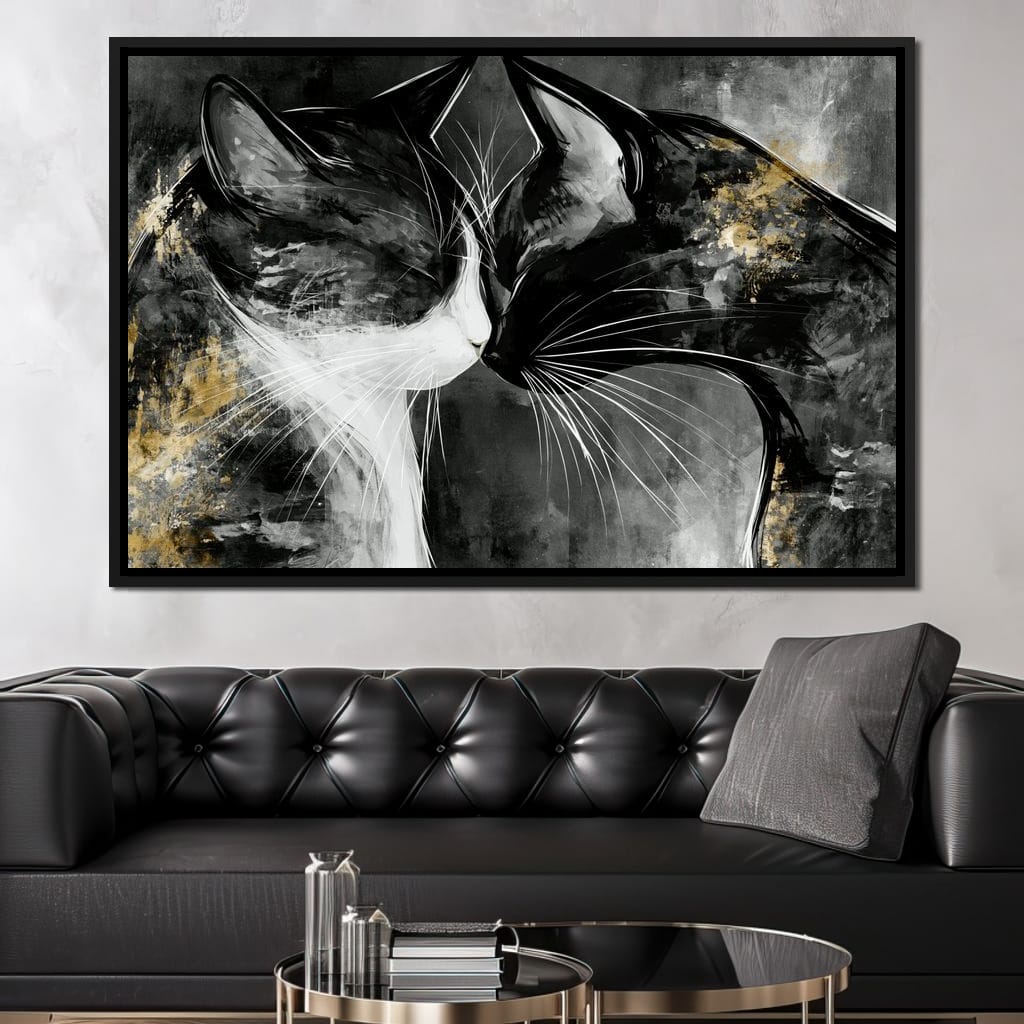Gentle Connection Of Midnight Souls Canvas Wall Art