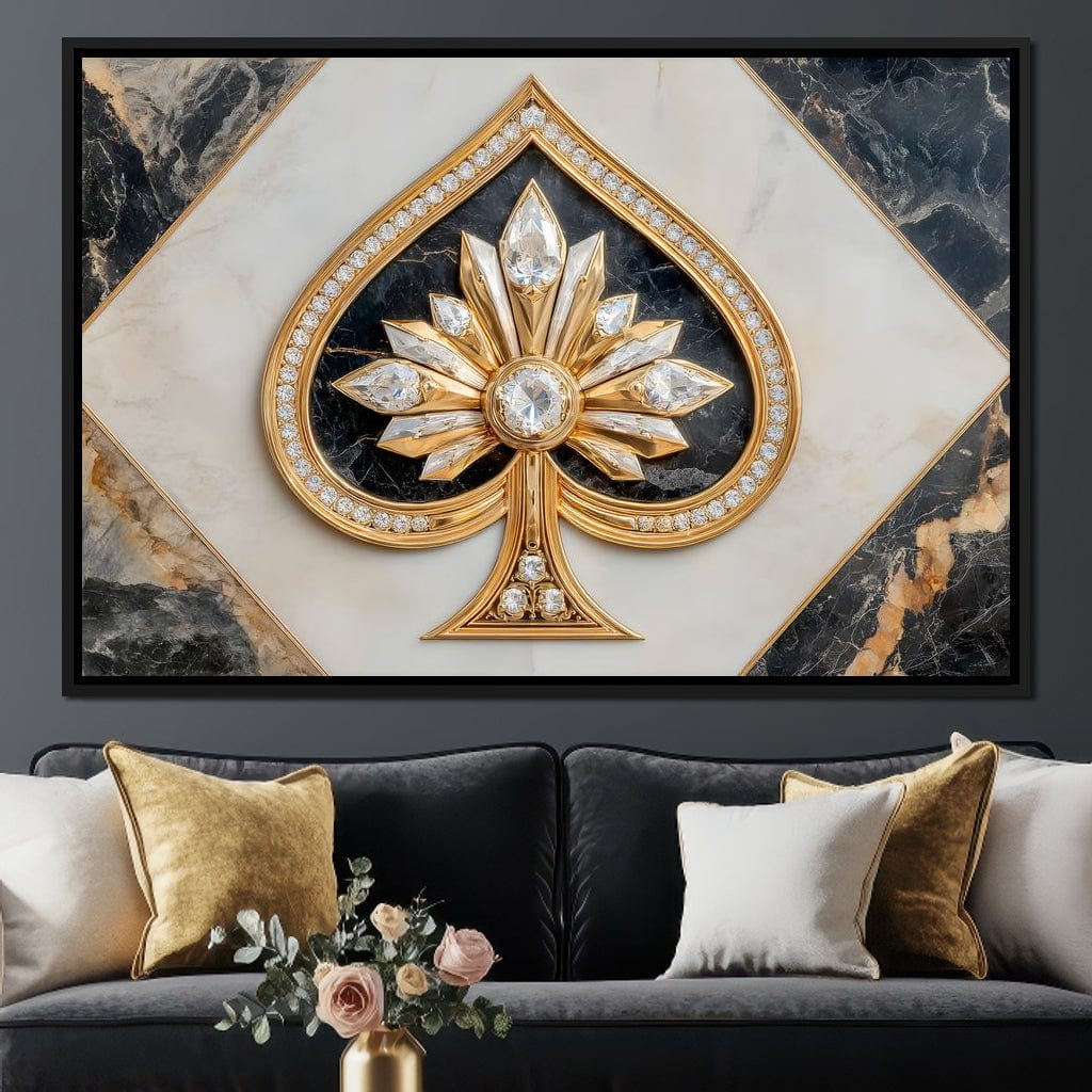 Golden Ace Diamond Blossom Canvas Wall Art