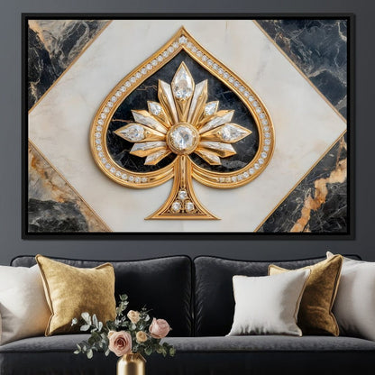 Golden Ace Diamond Blossom Canvas Wall Art
