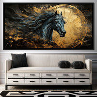 Astral Equine Eclipse Canvas Wall Art