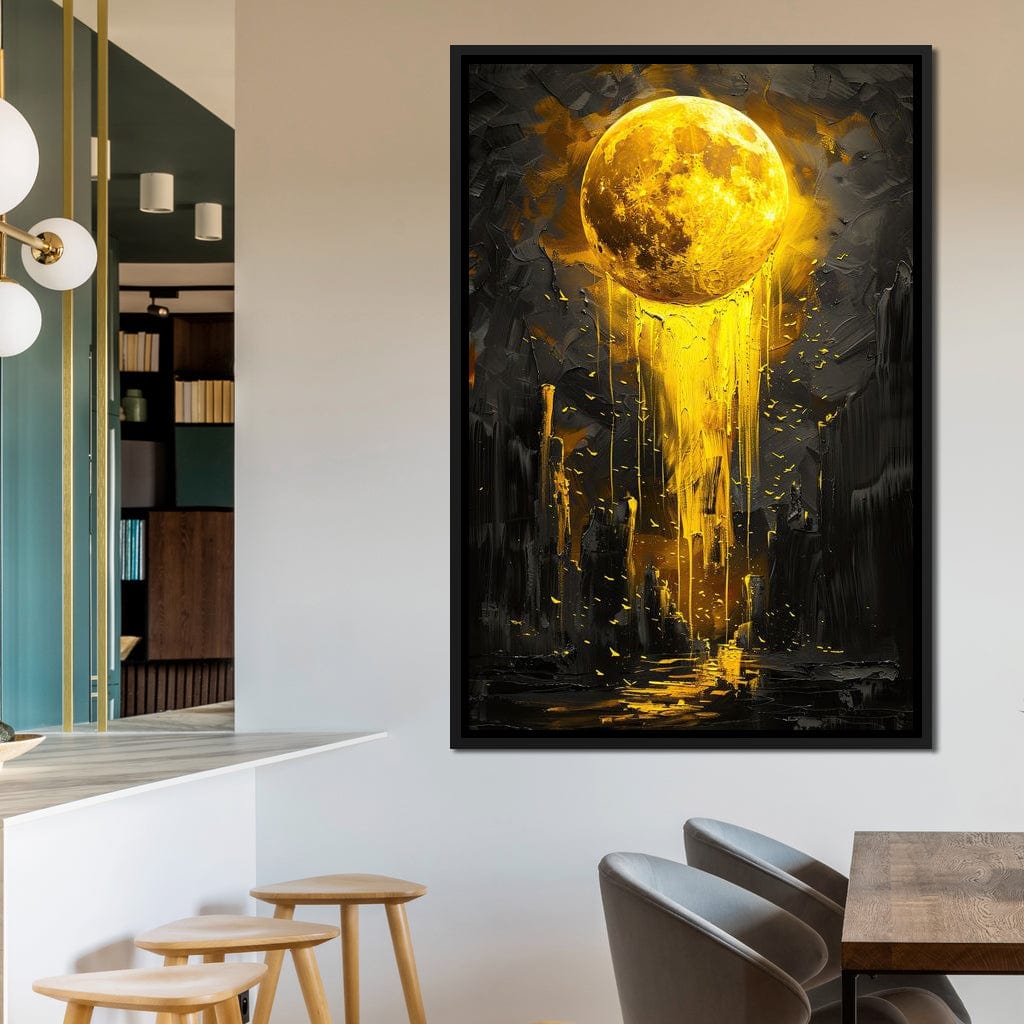 Golden Monolith Meltdown Canvas Wall Art