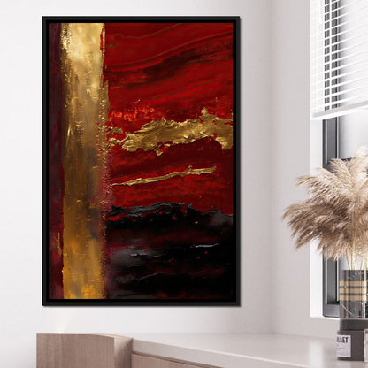 The Lush Layers Collection: Dark Red & Gold 04 Canvas Wall Art