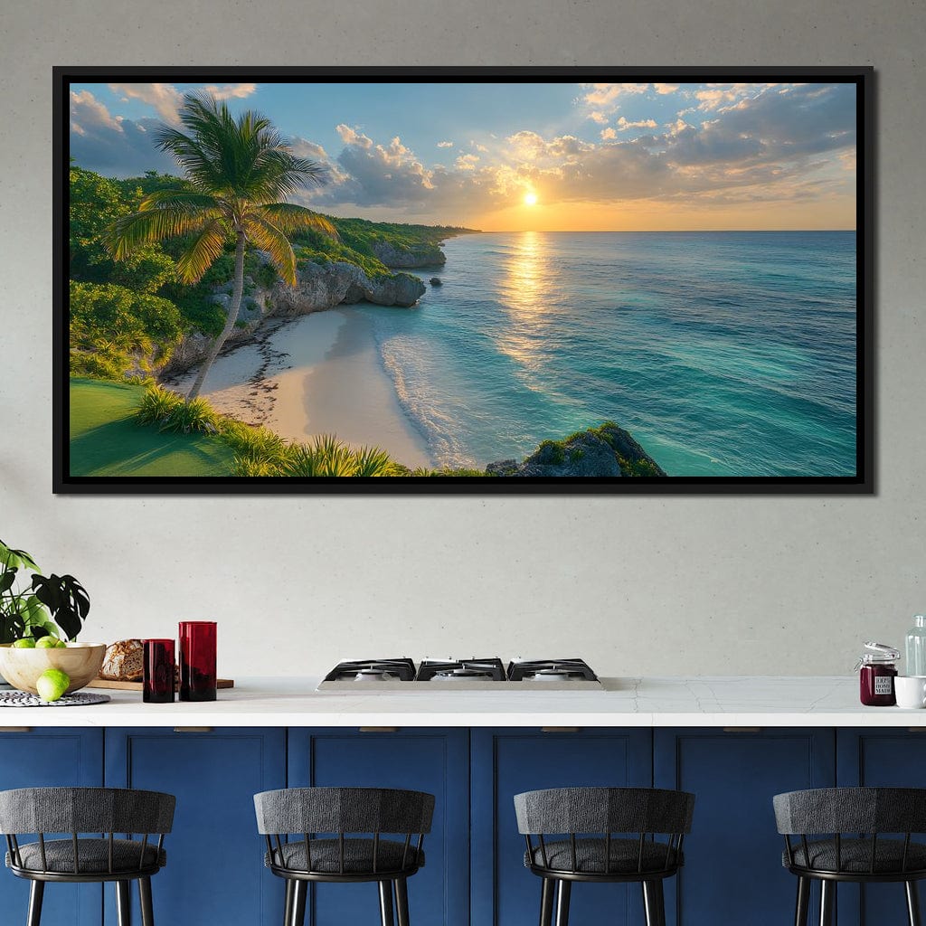 Sunlit Shores of Tranquility Canvas Wall Art