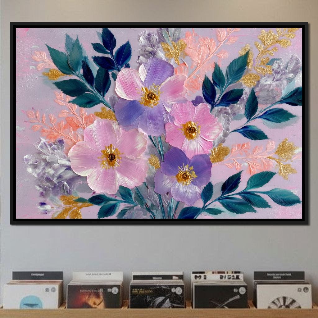 Pastel Peony Garden Glow Canvas Wall Art
