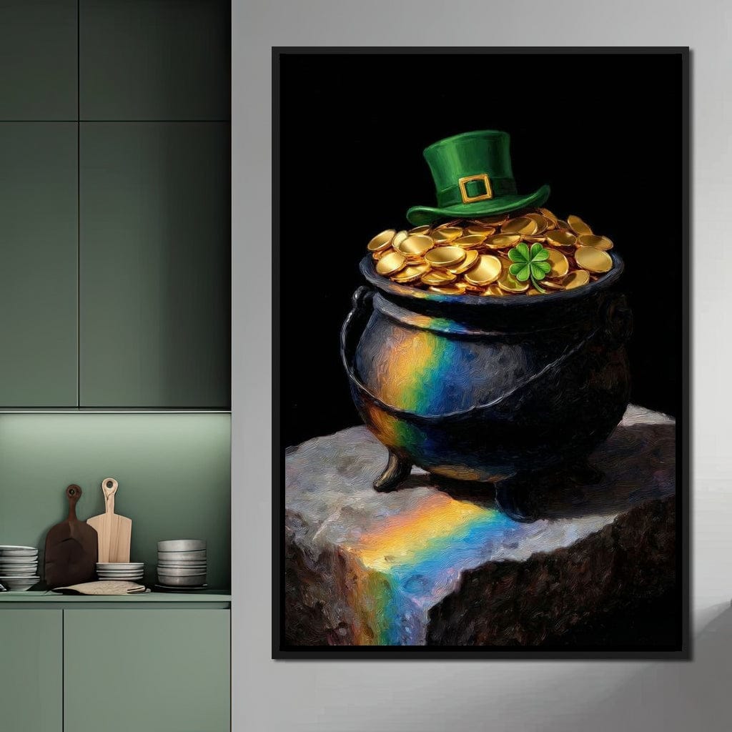 Leprechaun Gold Pot Luck Canvas Wall Art