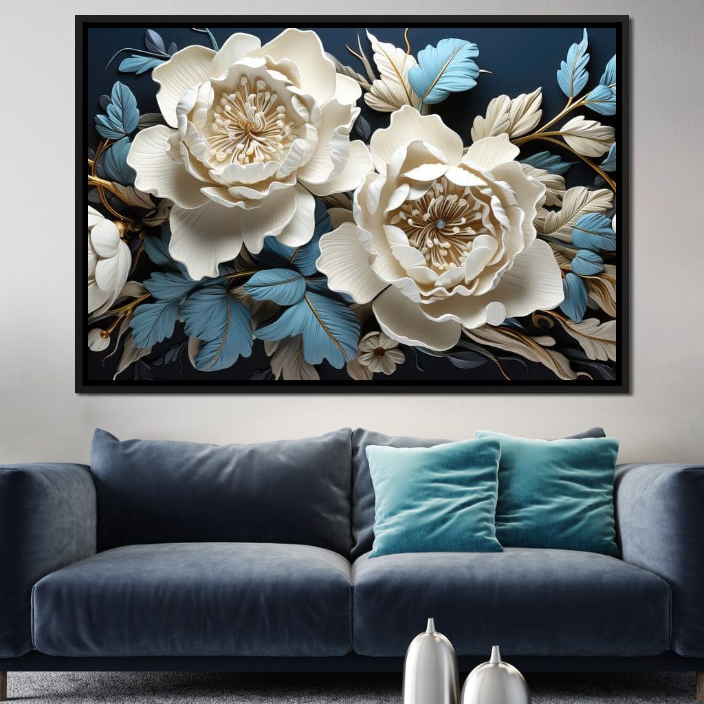 Lovely White Roses Canvas Wall Art