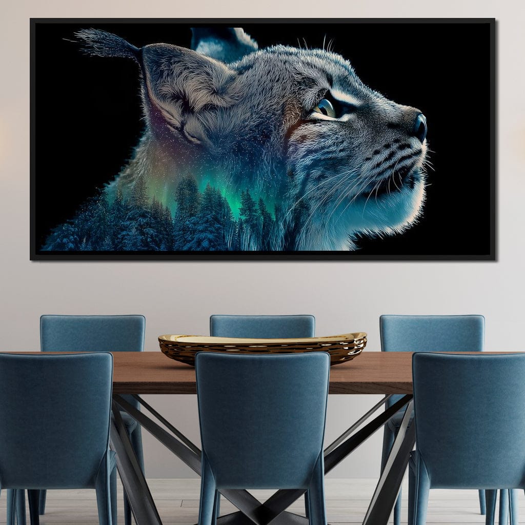 Aurora Lynx Spirit Portrait Canvas Wall Art