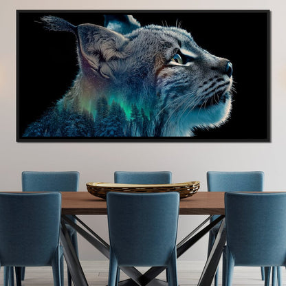 Aurora Lynx Spirit Portrait Canvas Wall Art