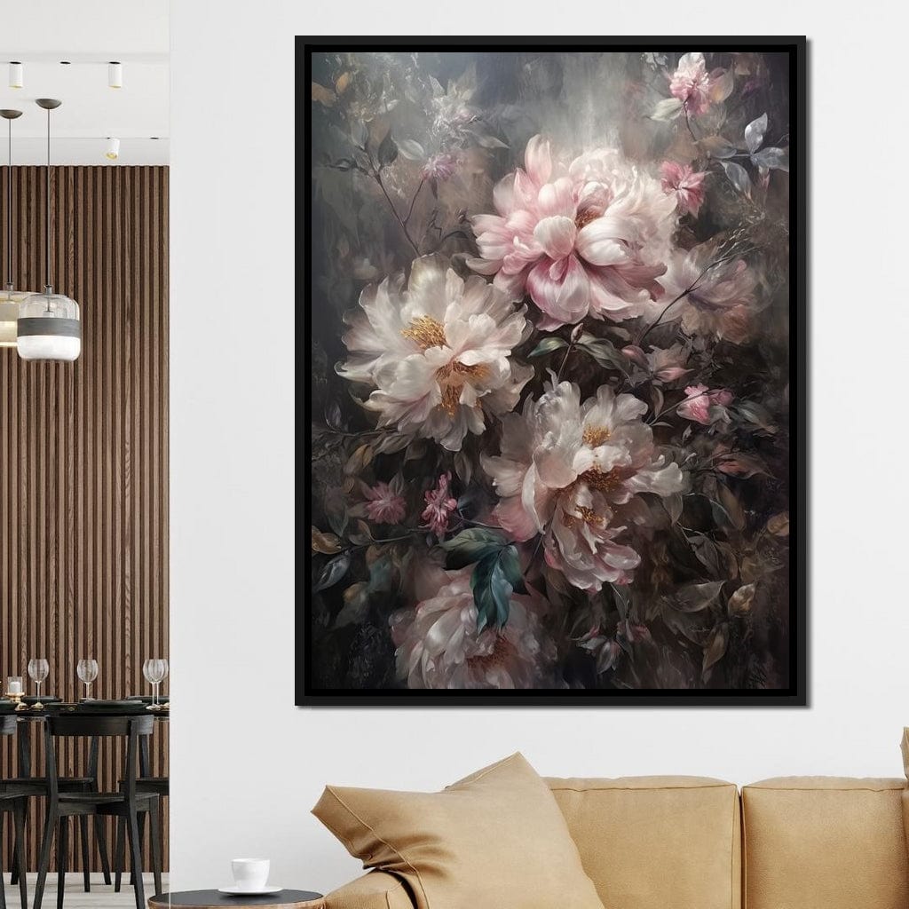 White & Pink Flowers Canvas Wall Art