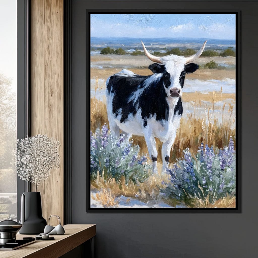 Longhorn Meadow Wildflowers Canvas Wall Art