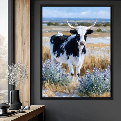 Longhorn Meadow Wildflowers Canvas Wall Art
