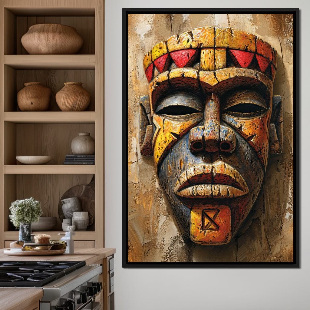 Ancient Tribal Mask Vibrance 2:3 Canvas Wall Art