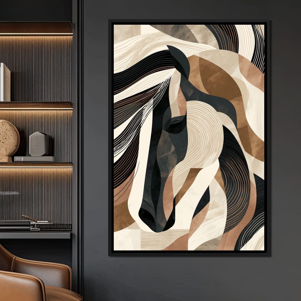 Stallion Earth and Shadow Canvas Wall Art