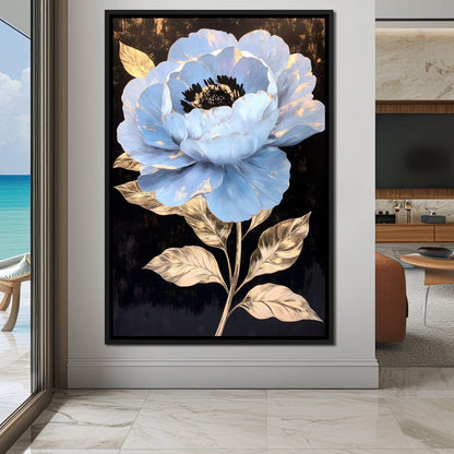 Golden Petal Elegance Bloom Canvas Wall Art