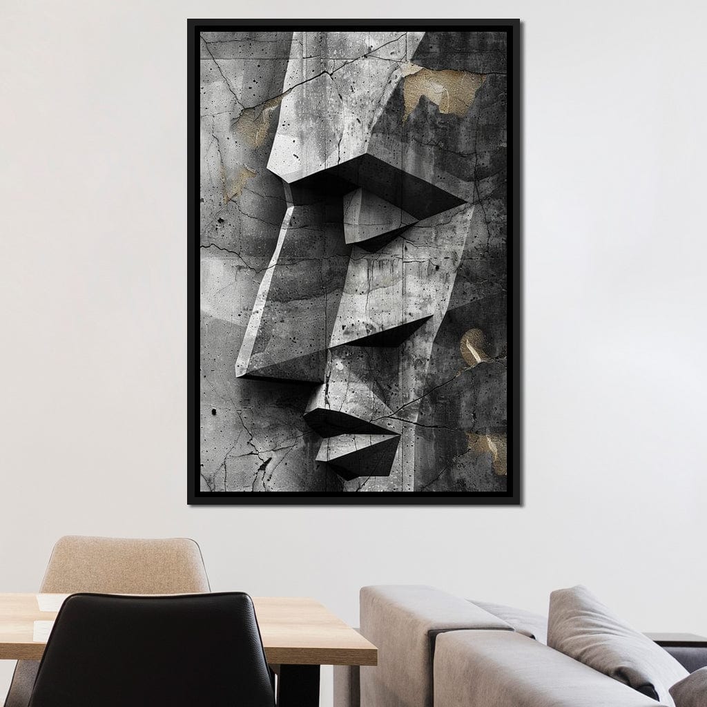Monochrome Geometric Echoes Canvas Wall Art