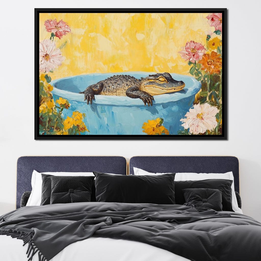 Gator Bath Oasis Canvas Wall Art