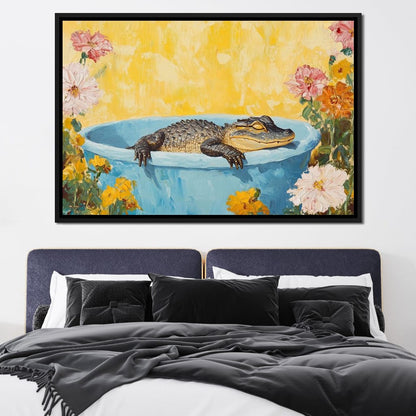 Gator Bath Oasis Canvas Wall Art