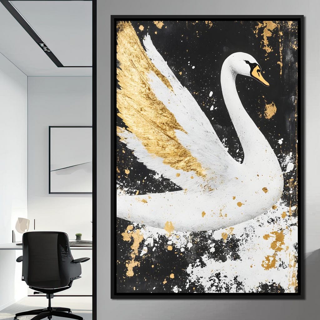 Elegant Graceful Swan Radiance Canvas Wall Art