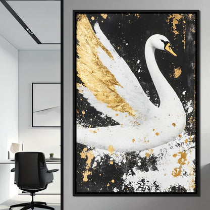 Elegant Graceful Swan Radiance Canvas Wall Art