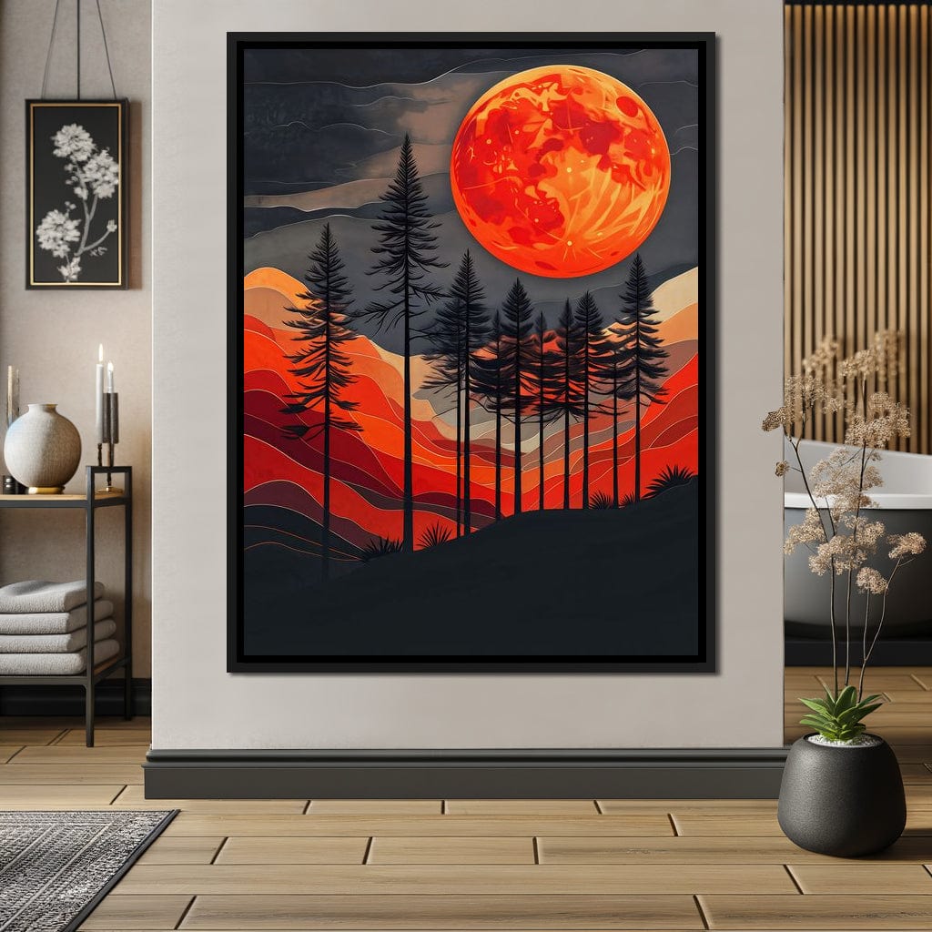 Blood Moon Forest Canvas Wall Art