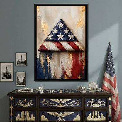 Folded Honor Beneath Gold Leaf Canvas Wall Art