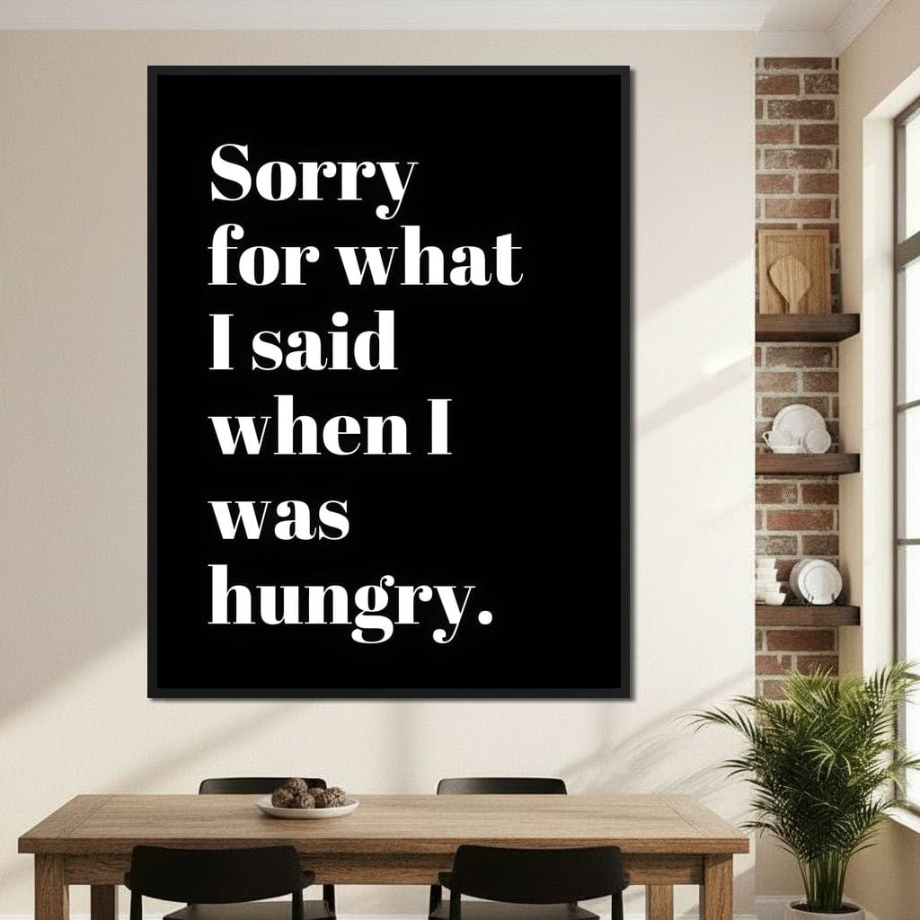 Apology Before Snacks Take Over Canvas Wall Art