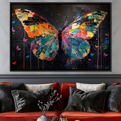 Enchanted Butterfly Mosaic Canvas Wall Art