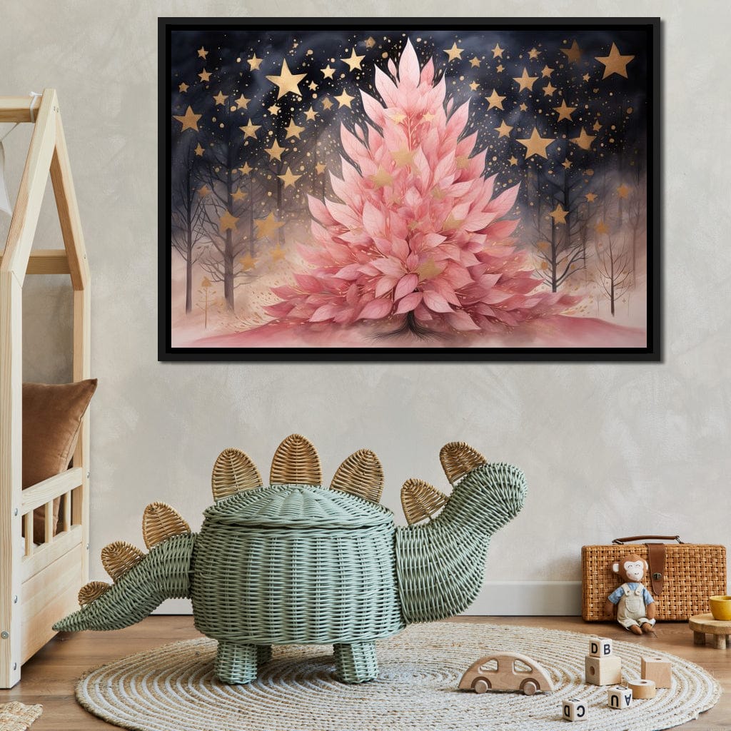 Pink Pine Tree Canvas Wall Art