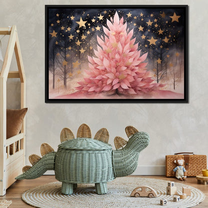 Pink Pine Tree Canvas Wall Art