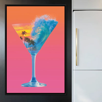 Double Exposure Martini Canvas Wall Art