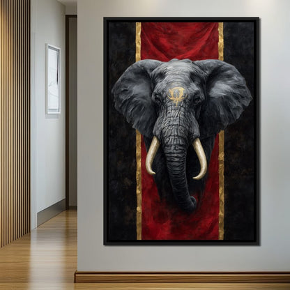 Golden Sigil Elephant King Canvas Wall Art