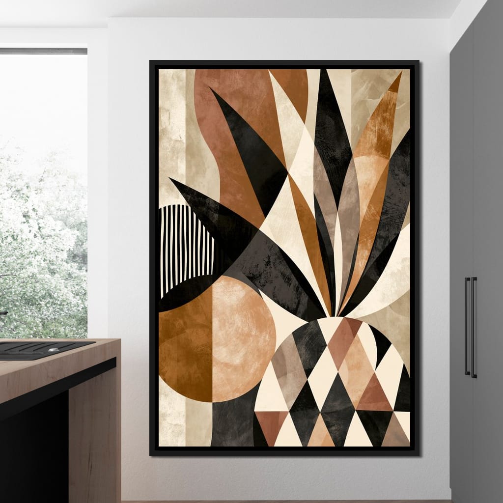 Geometric Geometry Of The Tropical Pineapple Canvas Wall Art