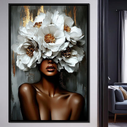 Golden Petals of Grace Canvas Wall Art