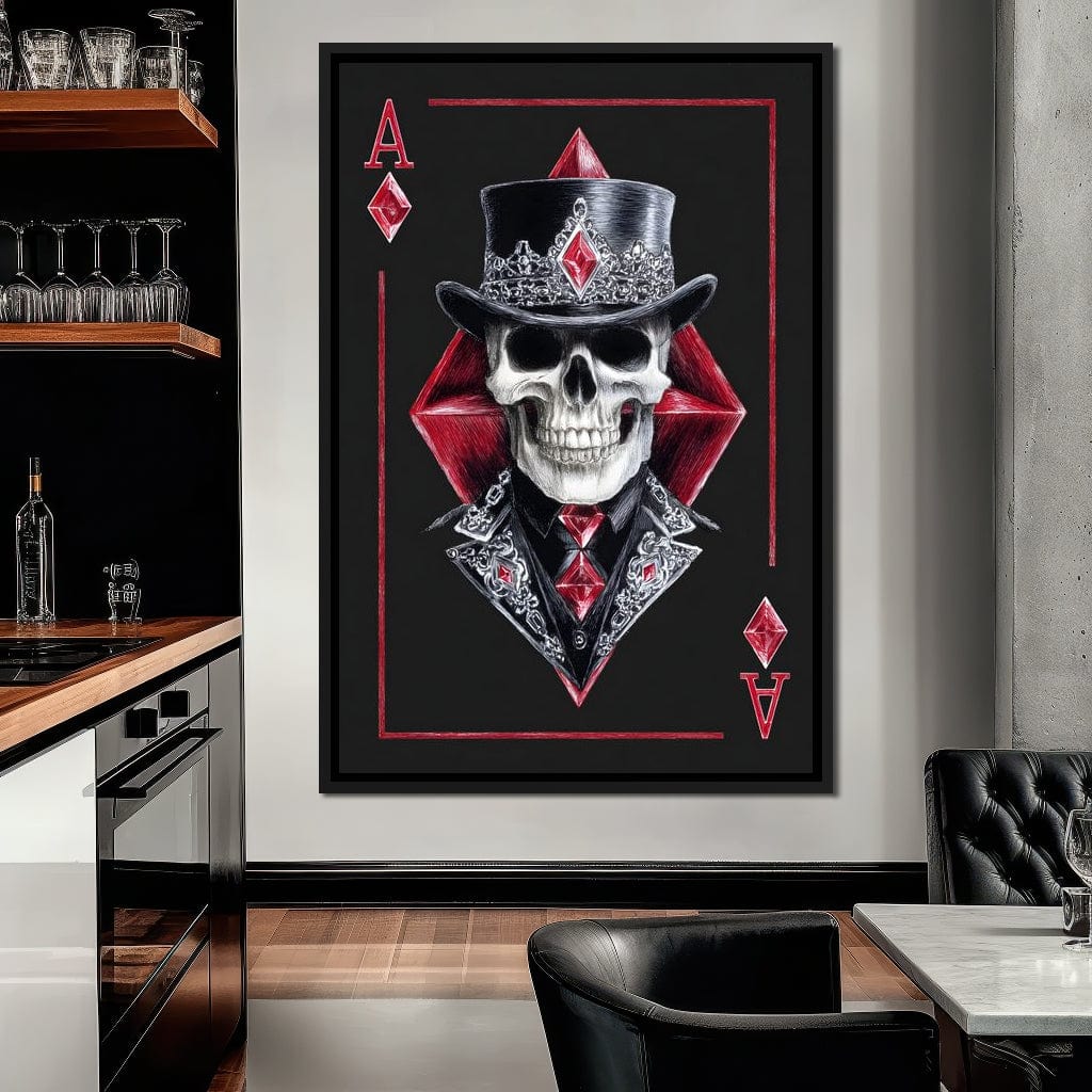 Ace Skeleton High Stakes Elegance Canvas Wall Art