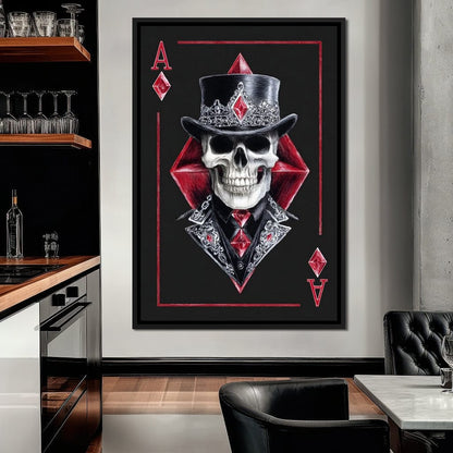 Ace Skeleton High Stakes Elegance Canvas Wall Art