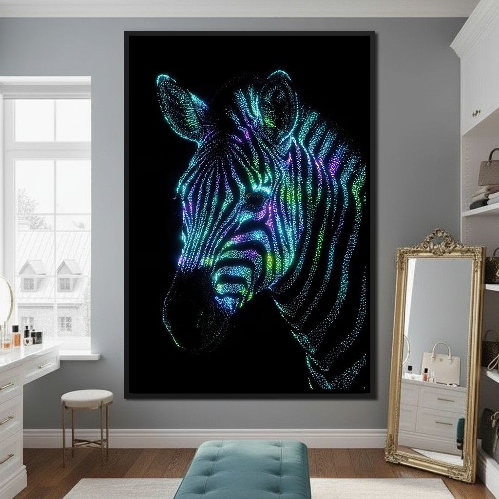 Cosmic Zebra Canvas Wall Art